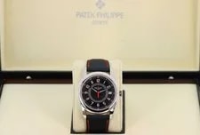 Patek Philippe — Patek Philippe Calatrava 6007G-010, Black Carbon Motif Dial - 18kt White Gold — Watch — resale