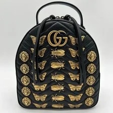 Gucci GG Marmont Backpack Lion Bee Studs 476671 2