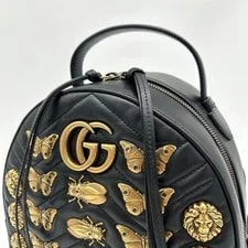 Gucci GG Marmont Backpack Lion Bee Studs 476671 4