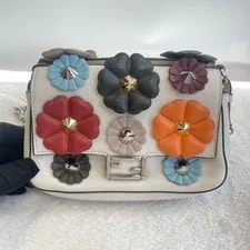 Fendi — Auth Fendi Baguette 3D Flower Studded — Handbag — resale