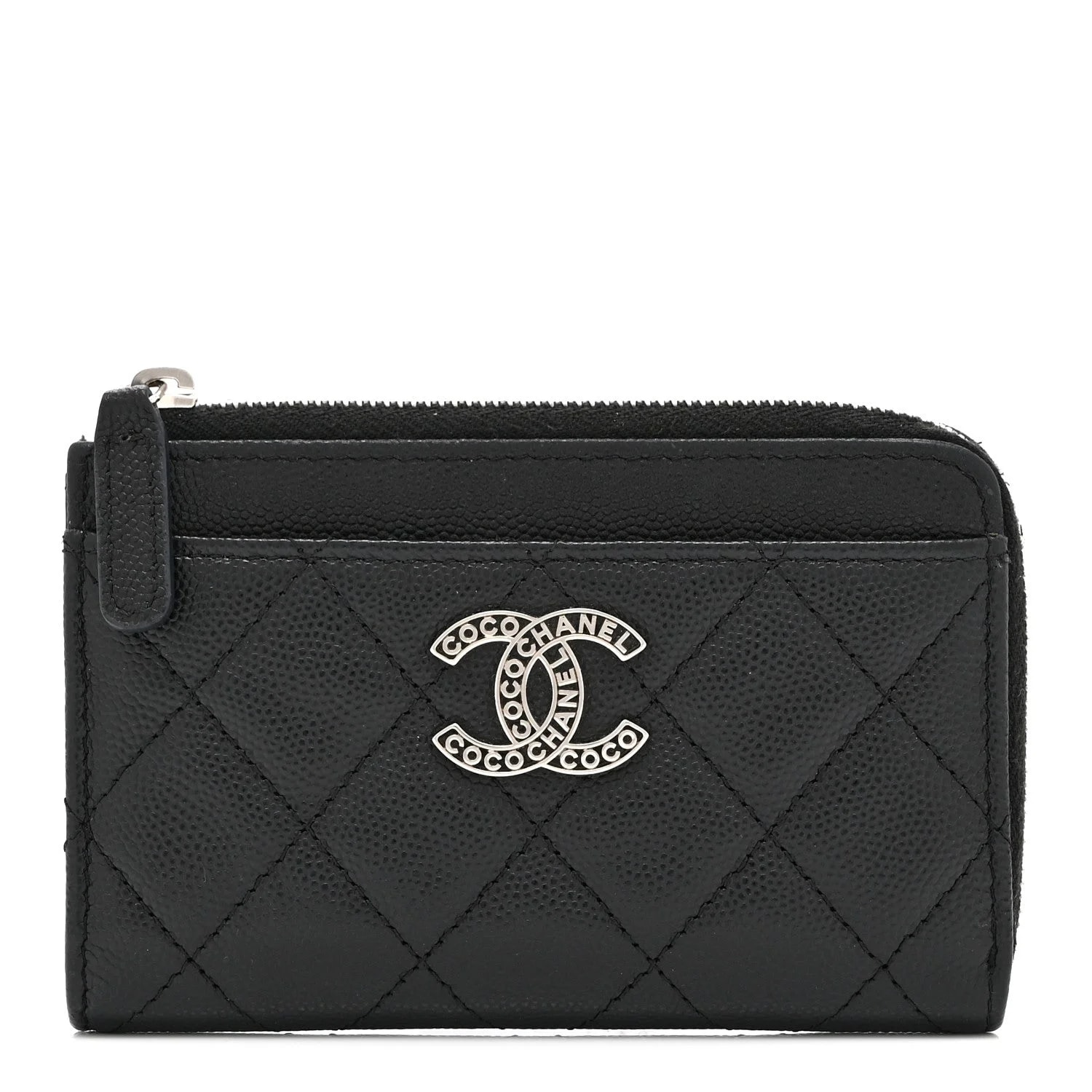 Chanel — CC Logo Zip Around Card Holder — Accessory — resale