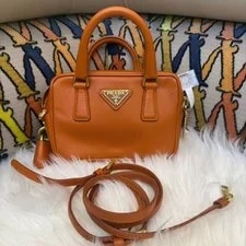 Prada — Prada Galleria Arancio Small Boston — Handbag — resale