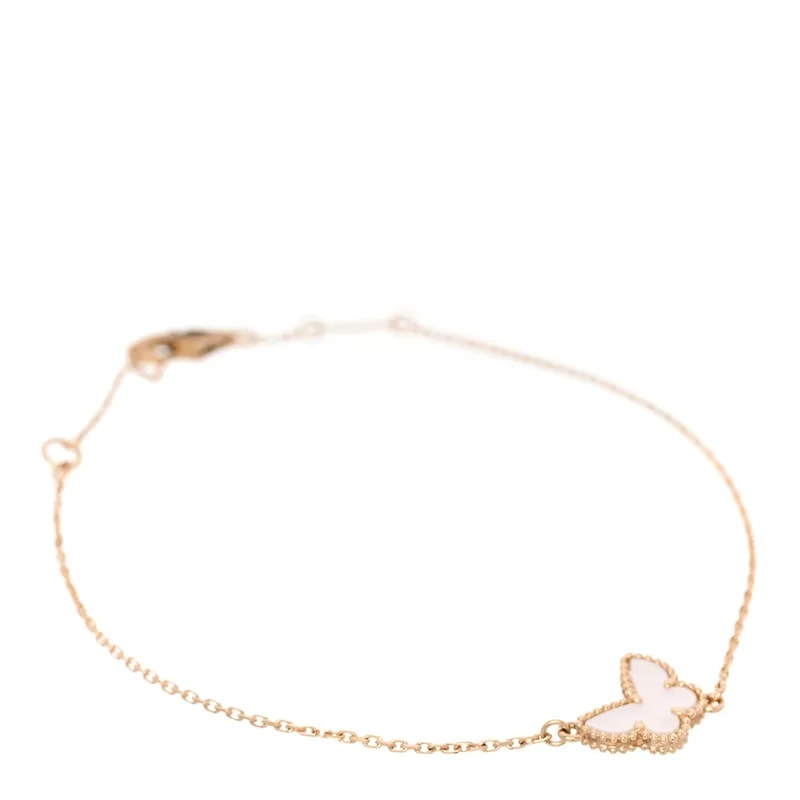 Van Cleef & Arpels — 18K Yellow Gold Mother of Pearl Sweet Alhambra Butterfly Bracelet — Jewelry — resale
