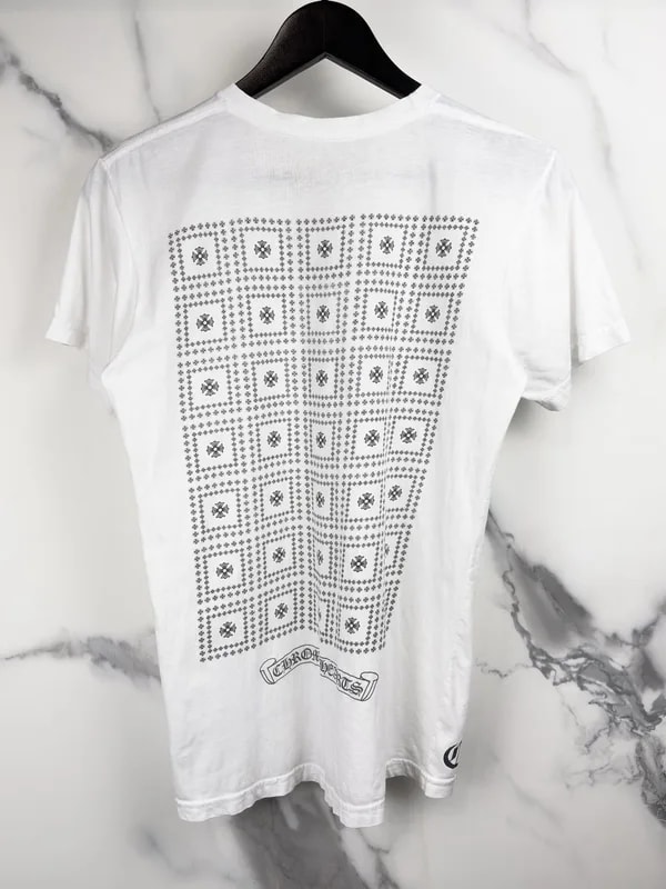 Chrome Hearts — Hearts Plus Cross Square Logo Tshirt — Designer Shoe — resale