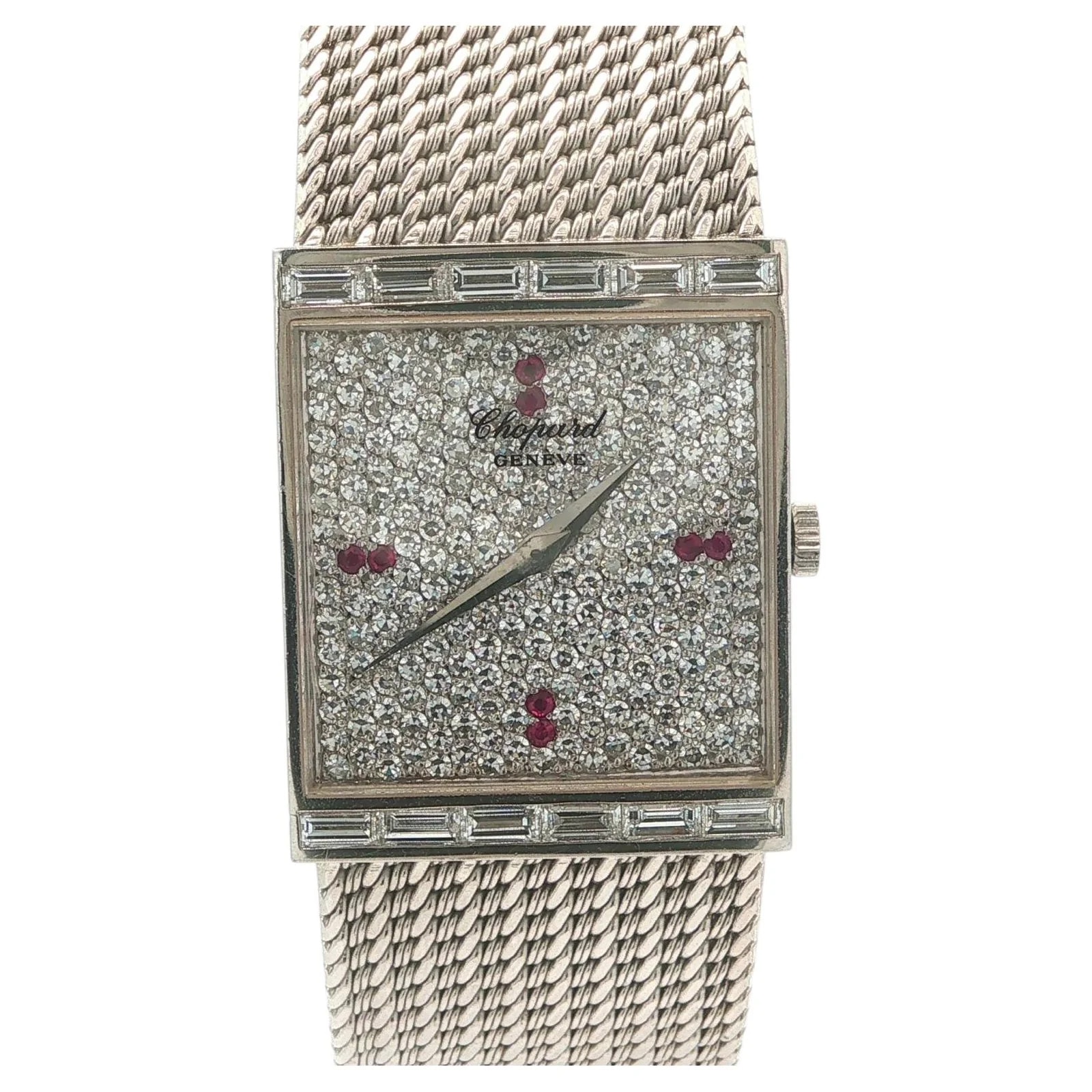 Chopard — Chopard 18K Gold 22mm Rectangular Diamond 65 Bracelet — Watch — resale