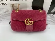 Gucci — Gucci Marmont GG Medium V-Quilted Flap HDW — Handbag — resale