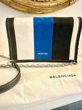 Balenciaga Bazar Stripe Crossbody on Chain 2
