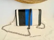 Balenciaga Bazar Stripe Crossbody on Chain 3