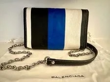 Balenciaga Bazar Stripe Crossbody on Chain 4