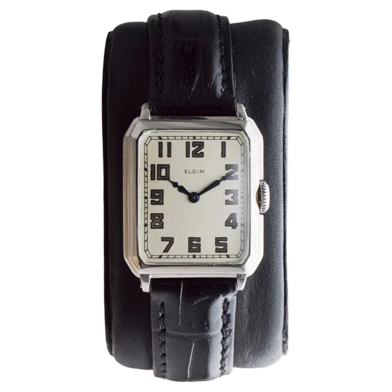 Elgin — Elgin White Gold Filled Art Deco With Bracelet and Strap Circa 1927 — Watch — resale