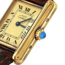 Authentic [Unserviced - Value Price] Cartier Must Tank SM Gold Plated W10031... 3