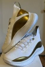 Under Armour Curry 8 '24K' White Gold Basketball Shoes 3024124-101 3