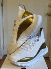 Under Armour Curry 8 '24K' White Gold Basketball Shoes 3024124-101 4