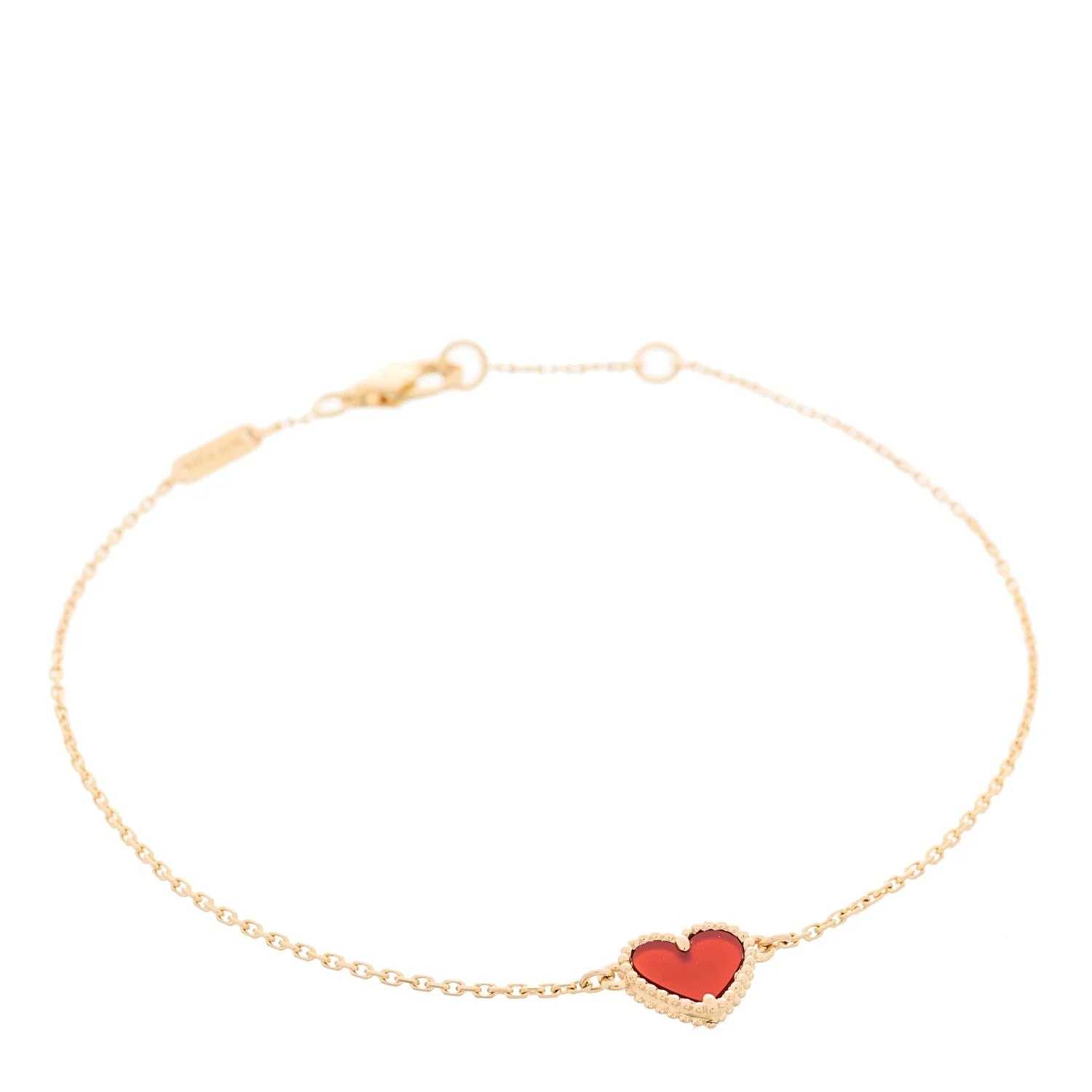 Van Cleef & Arpels — 18K Rose Gold Carnelian Sweet Alhambra Heart — Jewelry — resale