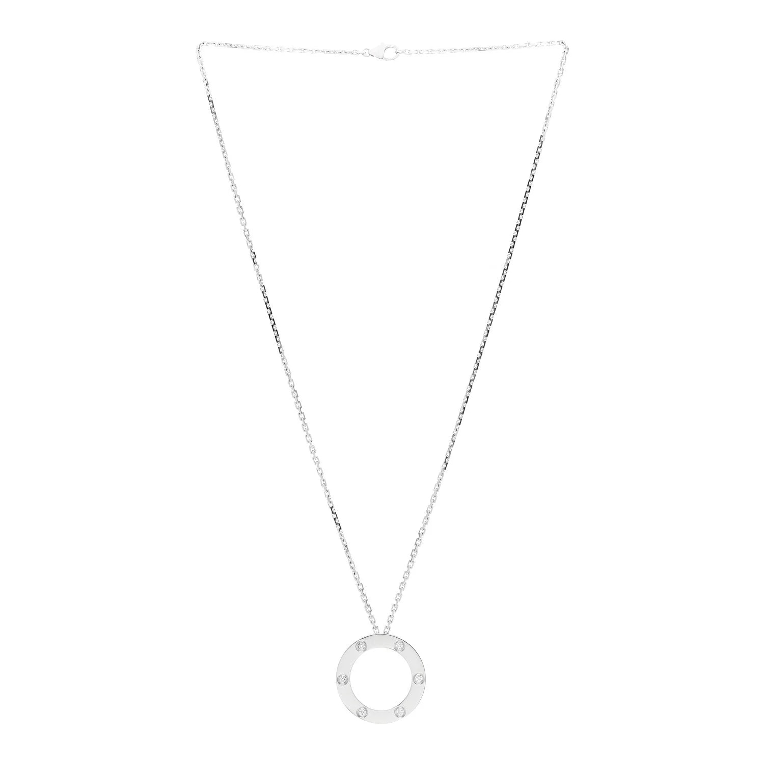 18K White Gold 6 Diamonds Love 3