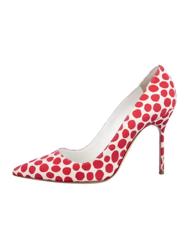 Manolo Blahnik — Polka Dot Print — Designer Shoe — resale
