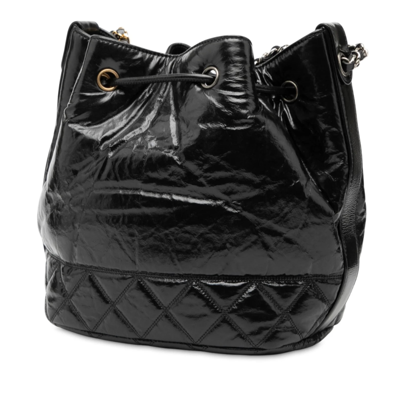 Shiny Aged CC Chain Drawstring Bucket 2