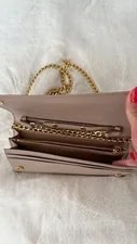 Prada Nude Logo Wallet on Braided Chain Crossbody 2