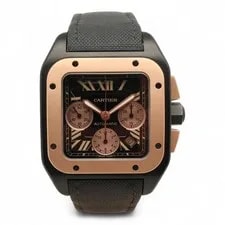 Cartier — Cartier Santos 100 XL Carbon 18k Rose Gold Titanium Black Dial W2020004 — Watch — resale