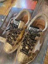 Golden Goose Glitter Leopard Print Italian Model Limited Edit 2