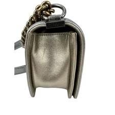 Chanel Metallic Quilted Medium Boy Flap Wom One Size 3