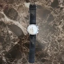 IWC Schaffhausen Quartz Chronograph Date White Dial Black Leather Strap 4