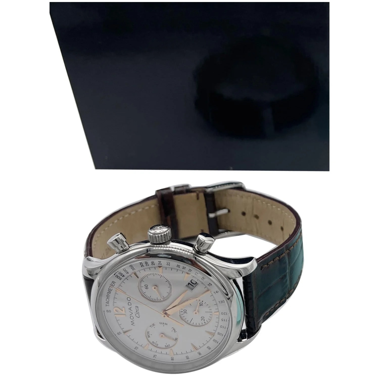 Movado Heritage Series Circa Chronograph Swiss Leather White Dial 43MM 2
