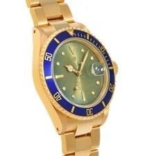 Rolex Submariner 16808 40mm Yellow Gold Blue #WW255 3