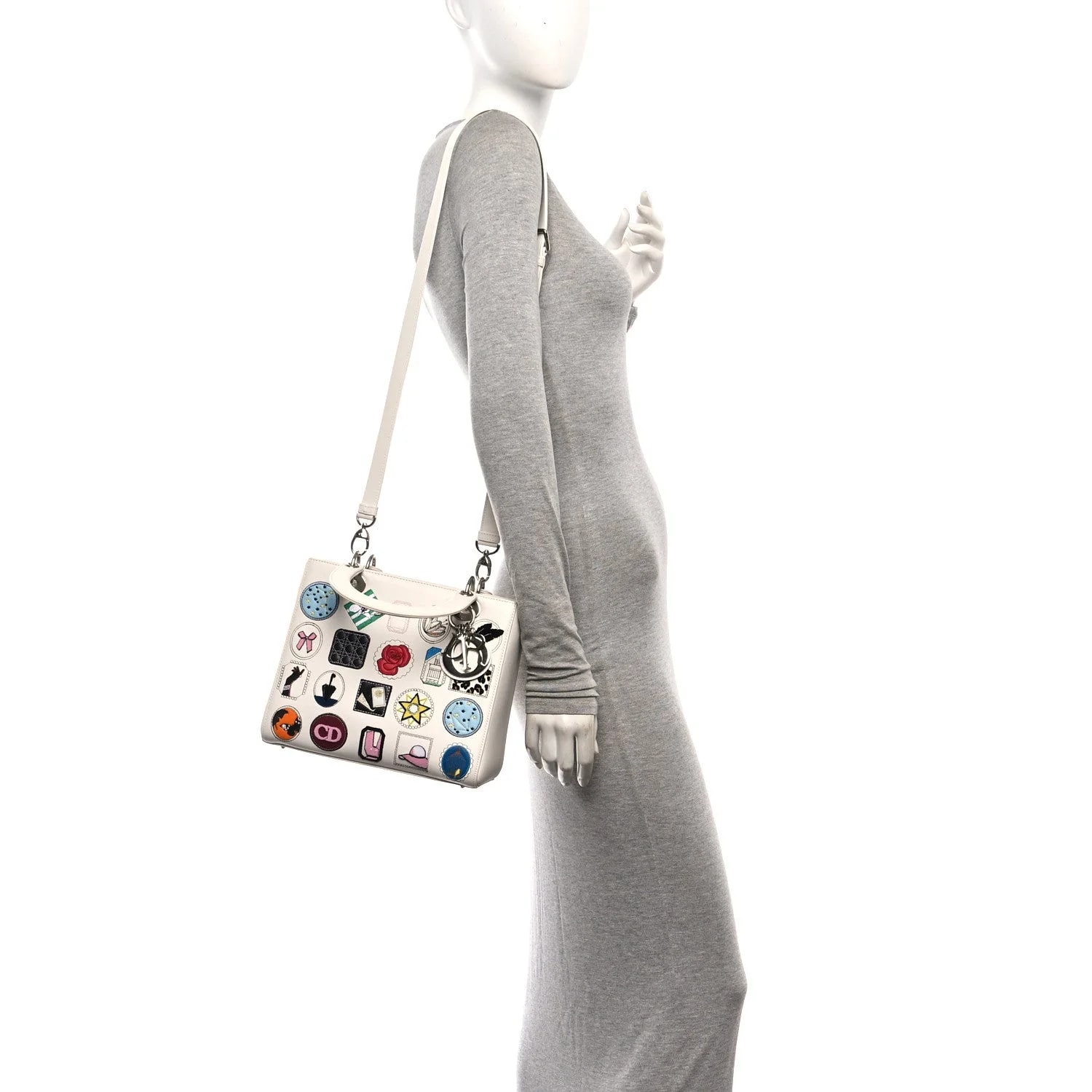 Smooth Patch Embellished Medium Lady Dior 2