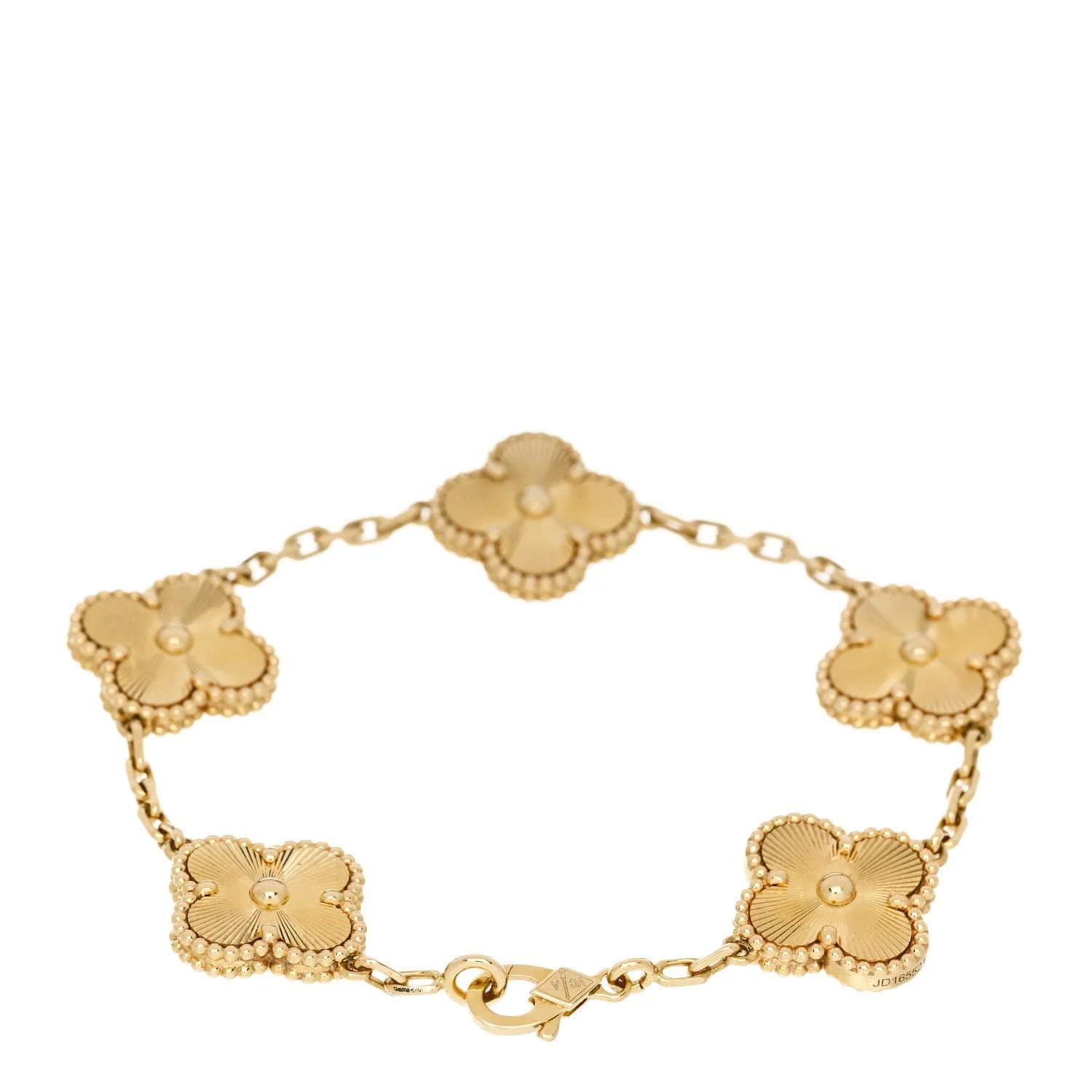 18K Yellow Gold 5 Motifs Guilloche Alhambra 2