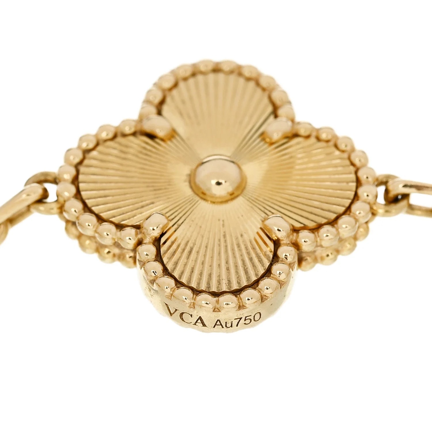 18K Yellow Gold 5 Motifs Guilloche Alhambra 4