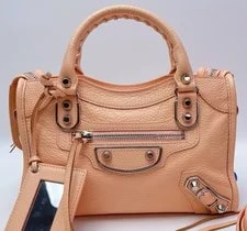 Balenciaga — Authentic Balenciaga Light Nude Grained Motocross — Handbag — resale