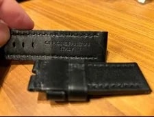 Panerai Calf Leather Strap 24mm Black Adjustable Band From Japan 4