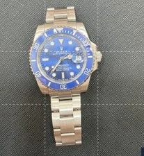 Rolex — Rolex Submariner 16610 Date Stainless Steel 40mm-Custom Blue Ceramic & Blue Dial — Watch — resale
