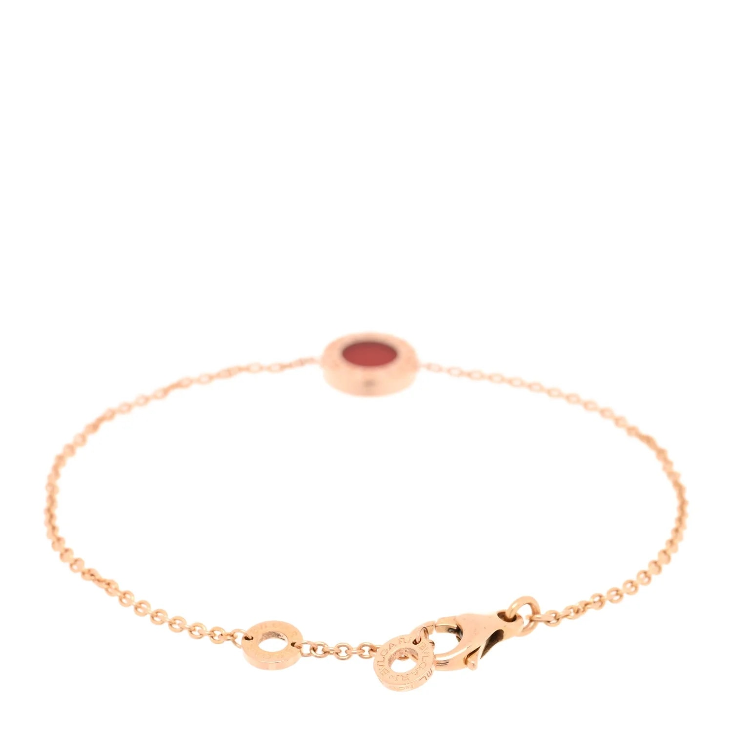 18K Rose Gold Mother of Pearl Carnelian Bvlgari Chain 2