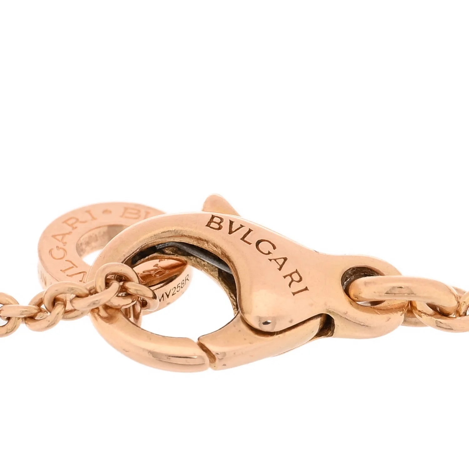 18K Rose Gold Mother of Pearl Carnelian Bvlgari Chain 3