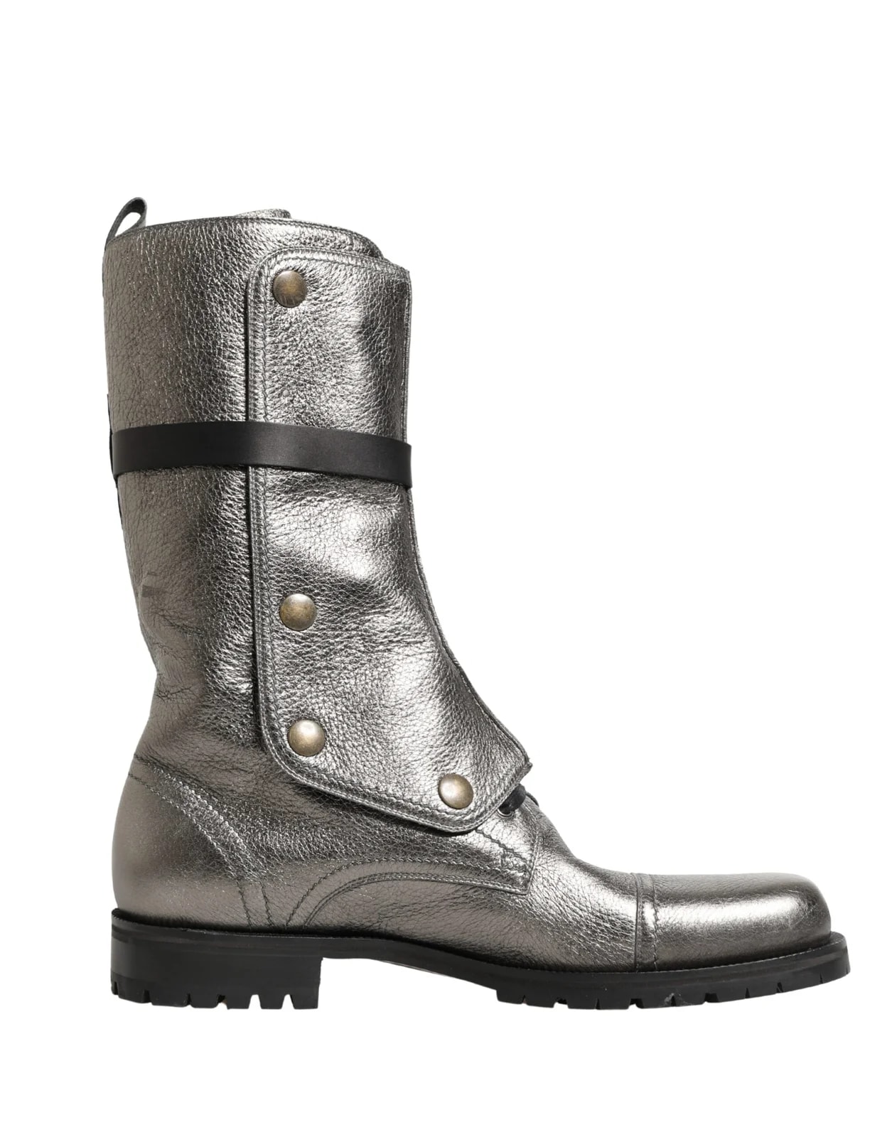 Dolce & Gabbana — Dolce & Gabbana Metallic Buckle Combat — Designer Shoe — resale
