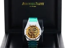 Audemars Piguet — Audemars Piguet Royal Oak 41mm Double Balance Wheel Gold Skeleton, Steel 15407ST — Watch — resale