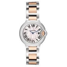 Cartier Ballon Bleu 28 Steel Rose Gold Pink MOP W6920034 2