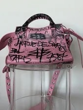 Balenciaga Graffiti City Satchel Top Handle Adjustable Strap Mirror 3
