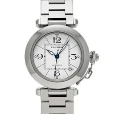 Cartier — Cartier Pasha C Big Date W31044M7 (2475) White Stainless Steel Automatic #W2877 — Watch — resale
