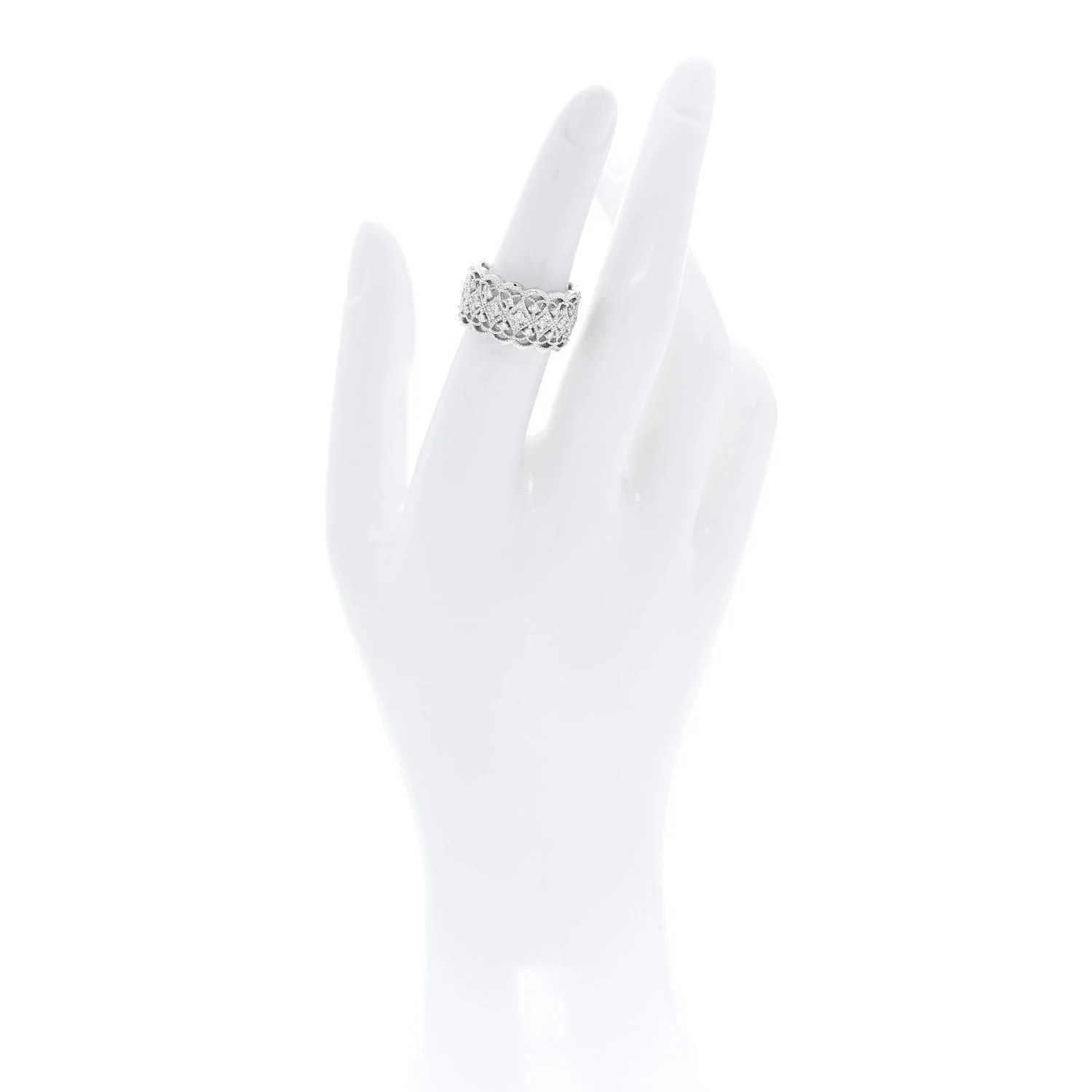 18K White Gold .35ctw Milgrain Band 53 6.25 2