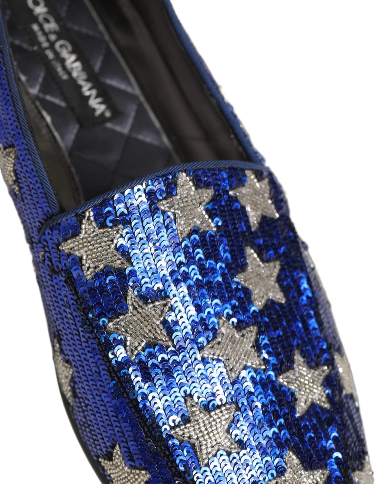 Dolce & Gabbana — Dolce & Gabbana Flag Sequin Dress Loafers Shoes — Designer Shoe — resale