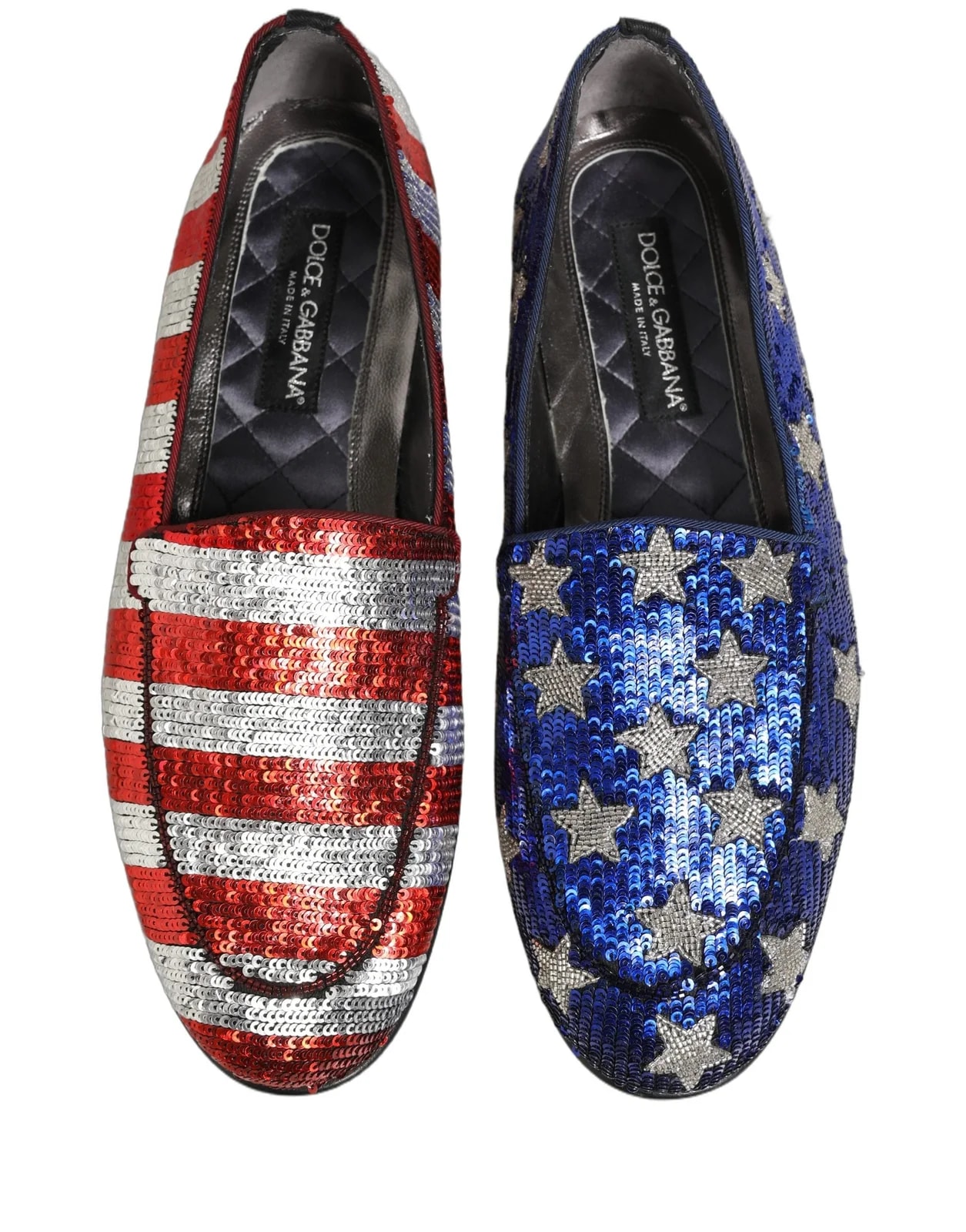 Dolce & Gabbana Flag Sequin Dress Loafers Shoes 3
