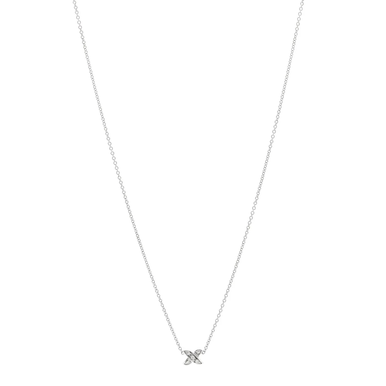 Tiffany & Co. — 18K White Gold Mini Cross Stitch — Jewelry — resale