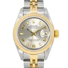 Rolex 69173 Lady-Datejust 26 Mm Silver Arabic Dial Jubilee Bracelet Box 1996 2
