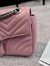 Gucci GG Marmont Chevron Chain Strap Magnetic Flap 3