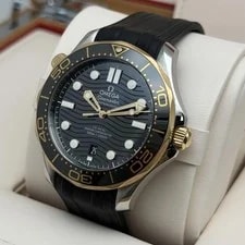 Omega Seamaster 300M Yellow Gold Steel Black Dial 210.22.42.20.01.001 4