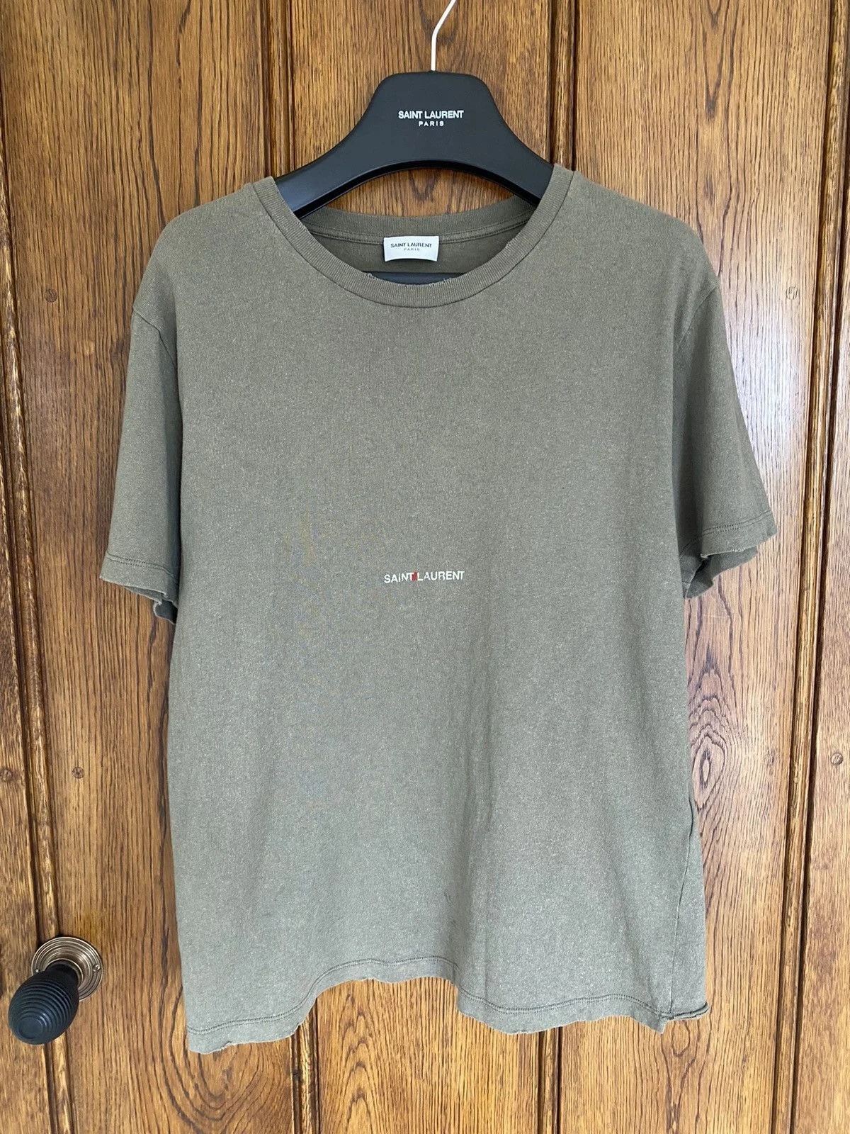Saint Laurent — $550 Saint Laurent Rive Gauche Logo T Shirt — streetwear — resale