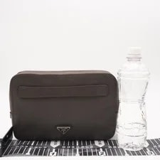 Prada 2VF052 Greige Zipper Pockets Card Slots 4